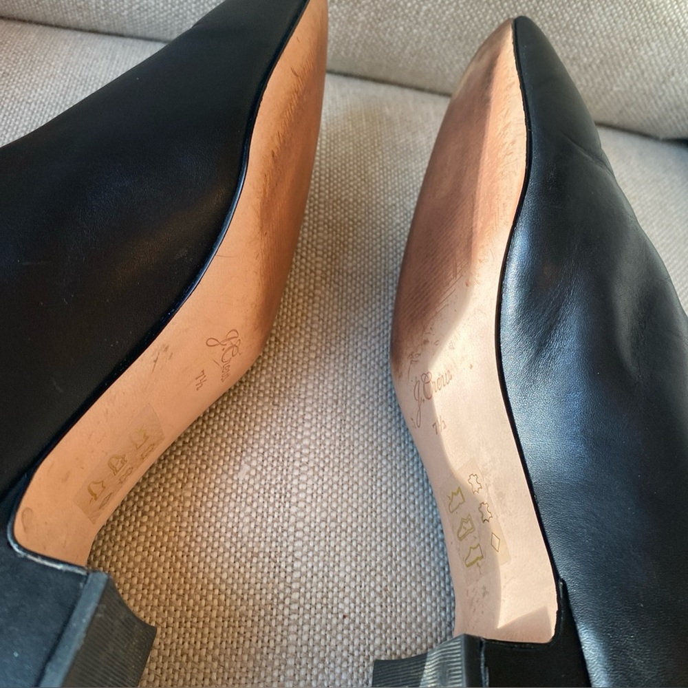 J. Crew Roxie Black Leather Back Zip Ankle Boots in Sz 7.5 with box - Picture 11 of 13